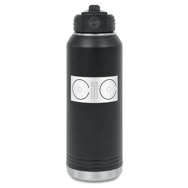 Custom DJ Music Master Water Bottles - Laser Engraved - Front & Back