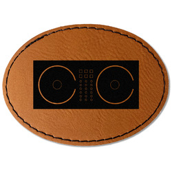 DJ Music Master Faux Leather Iron On Patch - Oval
