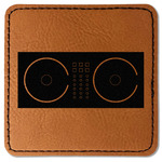 DJ Music Master Faux Leather Iron On Patch - Square