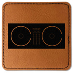 DJ Music Master Faux Leather Iron On Patch - Square