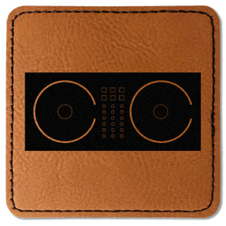 DJ Music Master Faux Leather Iron On Patch - Square
