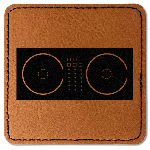 Custom DJ Music Master Faux Leather Iron On Patch - Square