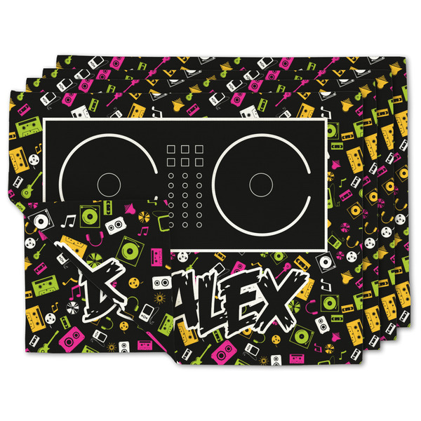 Custom DJ Music Master Linen Placemat w/ Name or Text