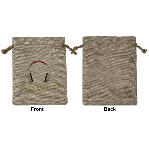 Music DJ Master Medium Burlap Gift Bag - Front Approval