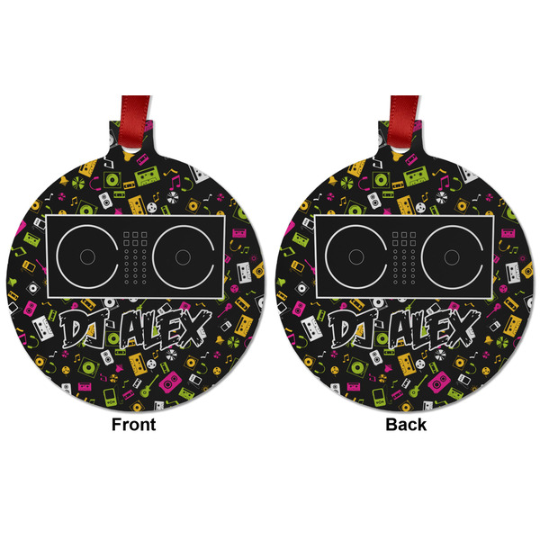 Music DJ Master Metal Ball Ornament - Front and Back