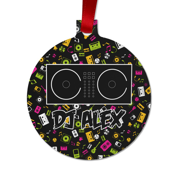 Custom Music DJ Master Metal Ball Ornament - Double Sided w/ Name or Text