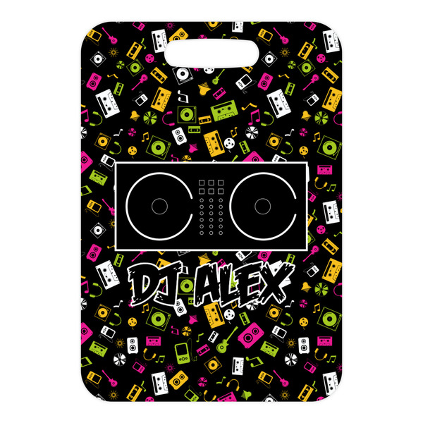 DJ Music Master Metal Luggage Tag - Front Without Strap
