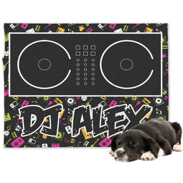 Custom Music DJ Master Dog Blanket - Large w/ Name or Text