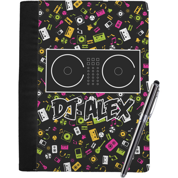 Custom DJ Music Master Notebook Padfolio - Large w/ Name or Text