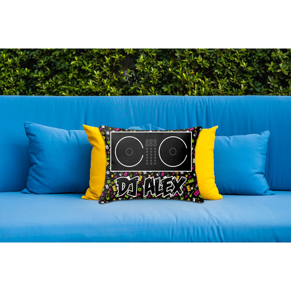 DJ Music Master Outdoor Throw Pillow  - LIFESTYLE (Rectangular - 20x14)