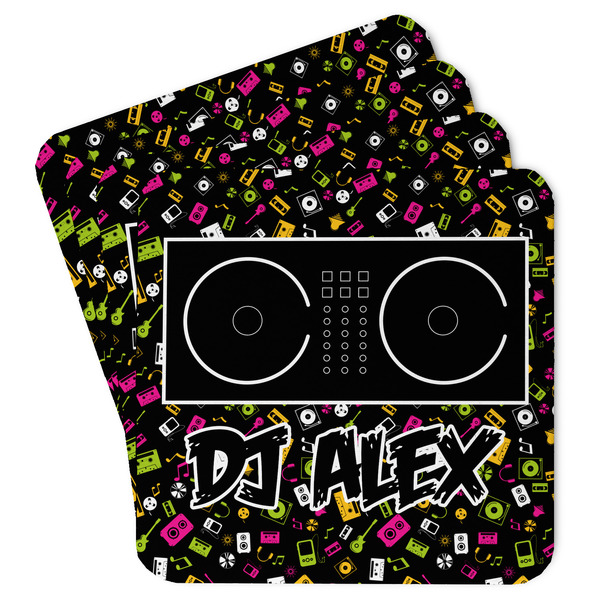 Custom DJ Music Master Paper Coasters w/ Name or Text