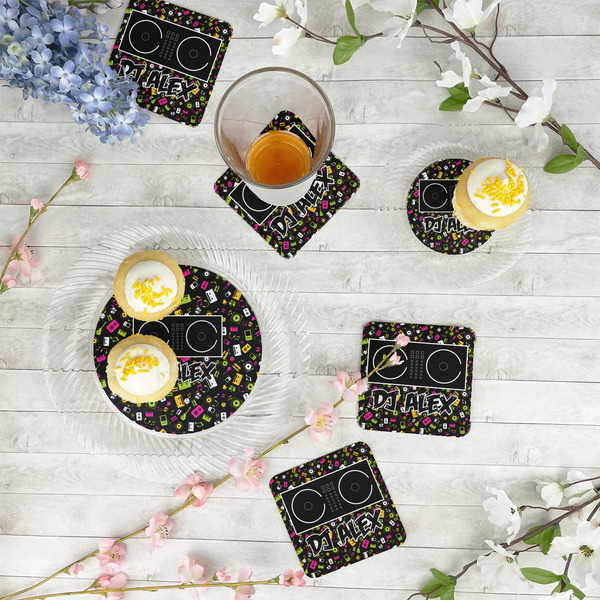 DJ Music Master Paper Coasters - In Context