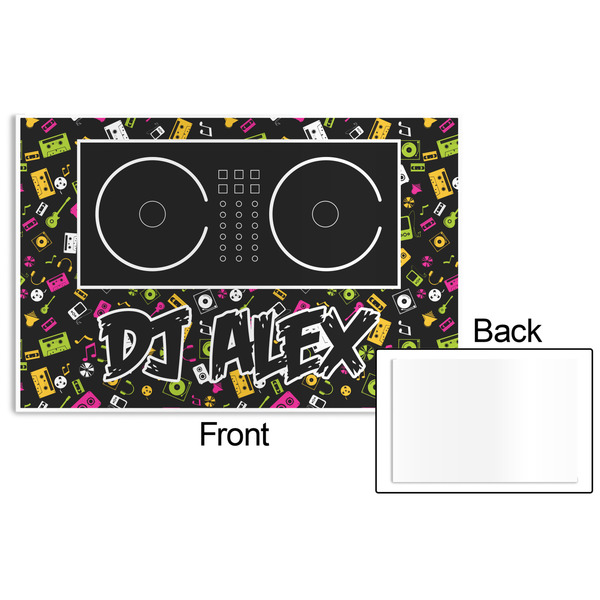 DJ Music Master Disposable Paper Placemat - Front & Back
