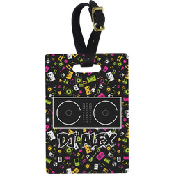 Music DJ Master Plastic Luggage Tag - Rectangular w/ Name or Text