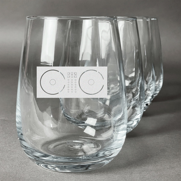 Custom Music DJ Master Stemless Wine Glasses (Set of 4)