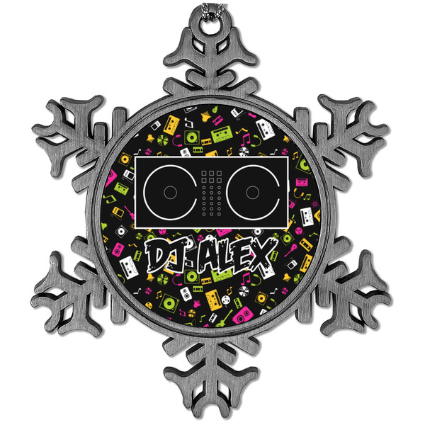 Custom Music DJ Master Vintage Snowflake Ornament (Personalized)