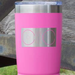DJ Music Master 20 oz Stainless Steel Tumbler - Pink - Double Sided (Personalized)