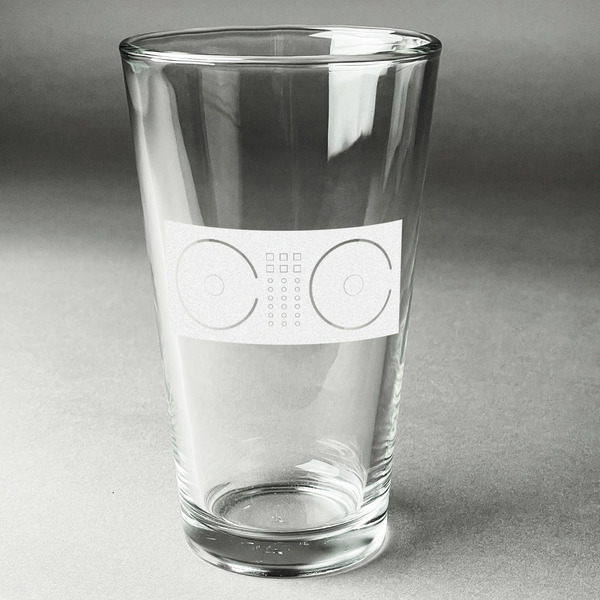 Custom DJ Music Master Pint Glass - Engraved