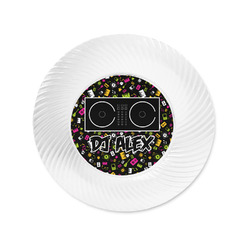 DJ Music Master Plastic Party Appetizer & Dessert Plates - 6" (Personalized)