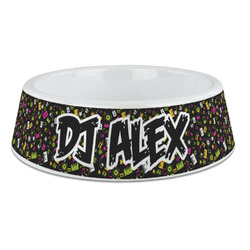 DJ Music Master Plastic Dog Bowl - Large (Personalized)