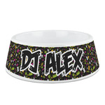 DJ Music Master Plastic Dog Bowl (Personalized)