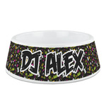 DJ Music Master Plastic Dog Bowl - Medium (Personalized)