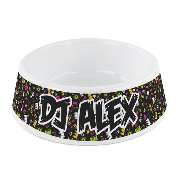 Custom DJ Music Master Plastic Dog Bowl - Small (Personalized)