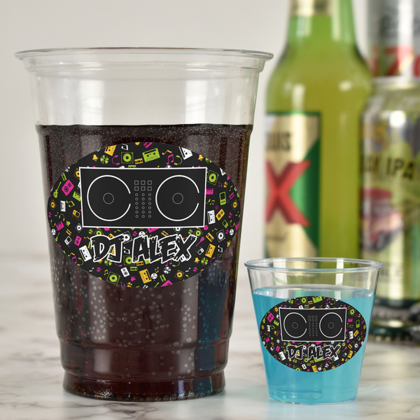 DJ Music Master Plastic Shot Glasses - In Context