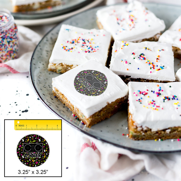 DJ Music Master Printed Icing Circle - Large - In Context