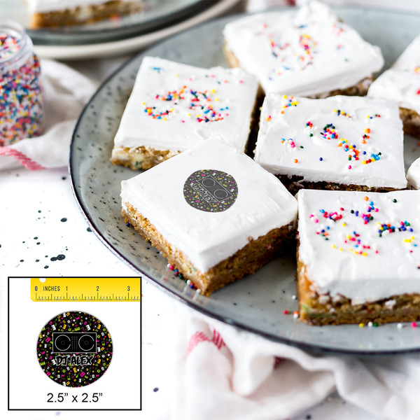 DJ Music Master Printed Icing Circle - Medium - In Context