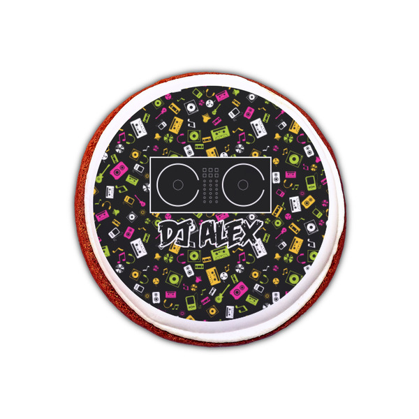 DJ Music Master Printed Icing Circle - XSmall - On Cookie