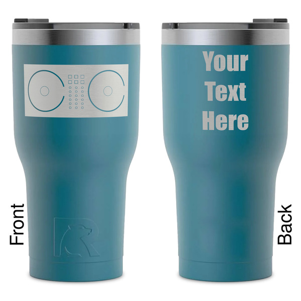 Custom DJ Music Master RTIC Tumbler - Dark Teal - Laser Engraved - Double-Sided (Personalized)