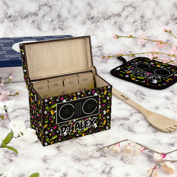 DJ Music Master Recipe Box - Full Color - In Context