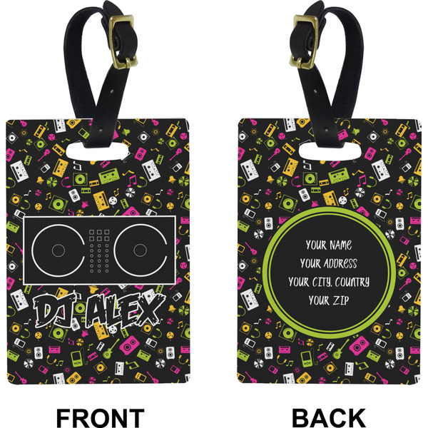 Music DJ Master Rectangle Luggage Tag (Front + Back)