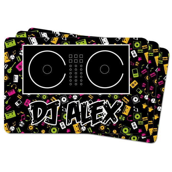 DJ Music Master Rectangular Fridge Magnet - THREE