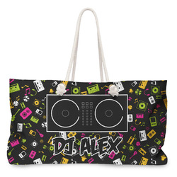 DJ Music Master Large Tote Bag with Rope Handles (Personalized)