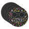 Music DJ Master Round Rubber Backed Coasters - Set of 4 w/ Name or Text