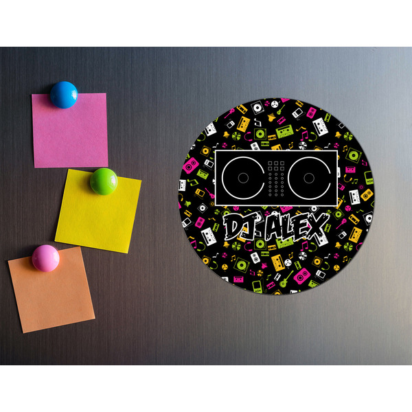 DJ Music Master Round Fridge Magnet - LIFESTYLE