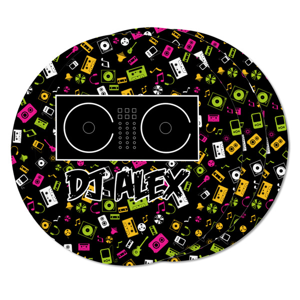 DJ Music Master Round Fridge Magnet - THREE