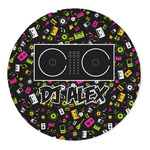 DJ Music Master 5' Round Indoor Area Rug (Personalized)