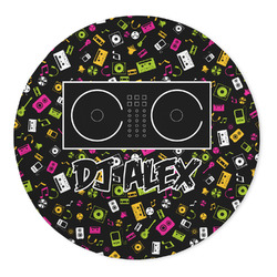 DJ Music Master 5' Round Indoor Area Rug (Personalized)