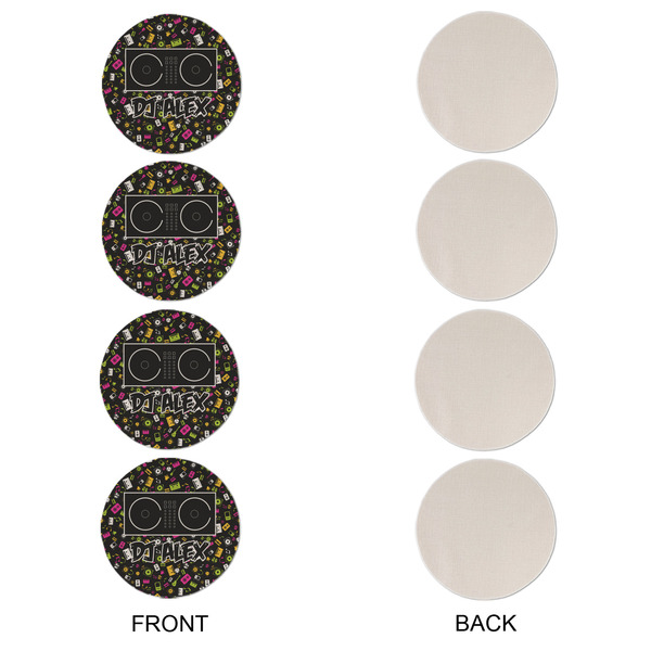 DJ Music Master Round Linen Placemats - APPROVAL Set of 4 (single sided)