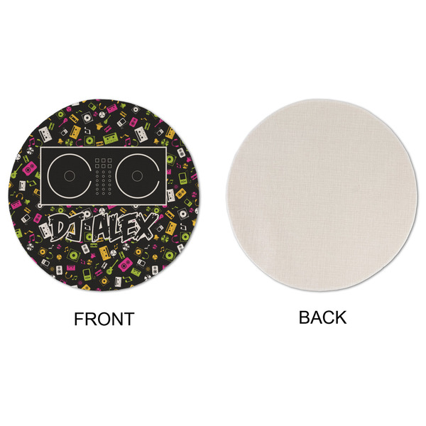 DJ Music Master Round Linen Placemats - APPROVAL (single sided)