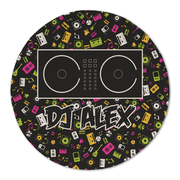 DJ Music Master Round Linen Placemats - FRONT (Single Sided)
