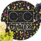 DJ Music Master Round Linen Placemats - Front (w flowers)