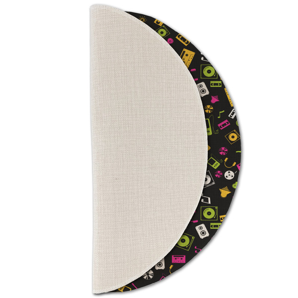 DJ Music Master Round Linen Placemats - HALF FOLDED (single sided)
