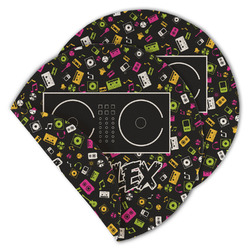 DJ Music Master Round Linen Placemat - Double Sided (Personalized)
