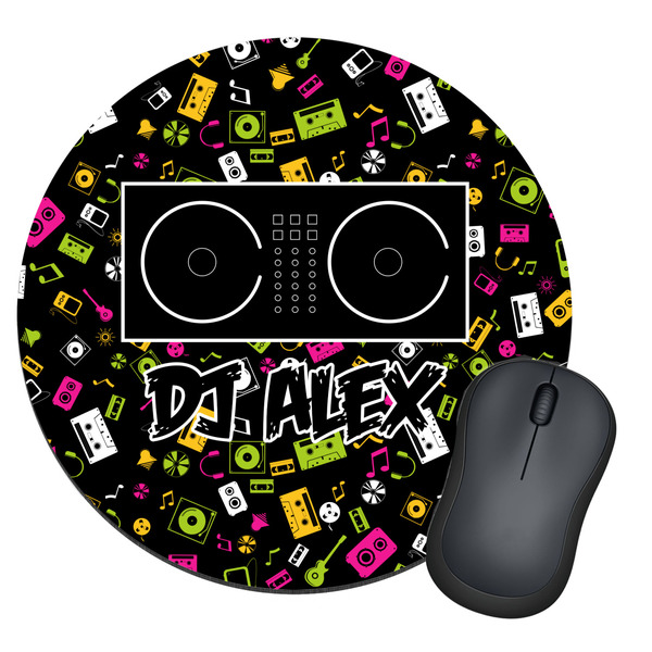 Custom Music DJ Master Round Mouse Pad (Personalized)