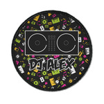 Music DJ Master Iron On Round Patch w/ Name or Text