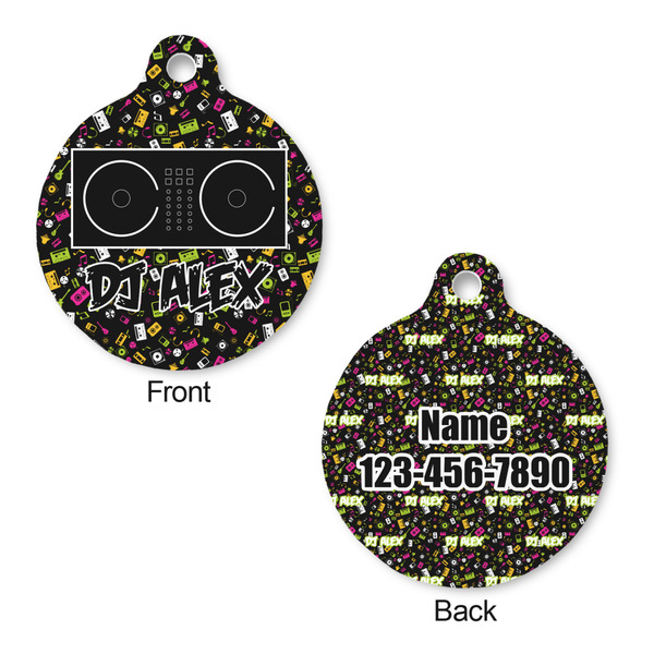 DJ Music Master Round Pet ID Tag - Large - Approval